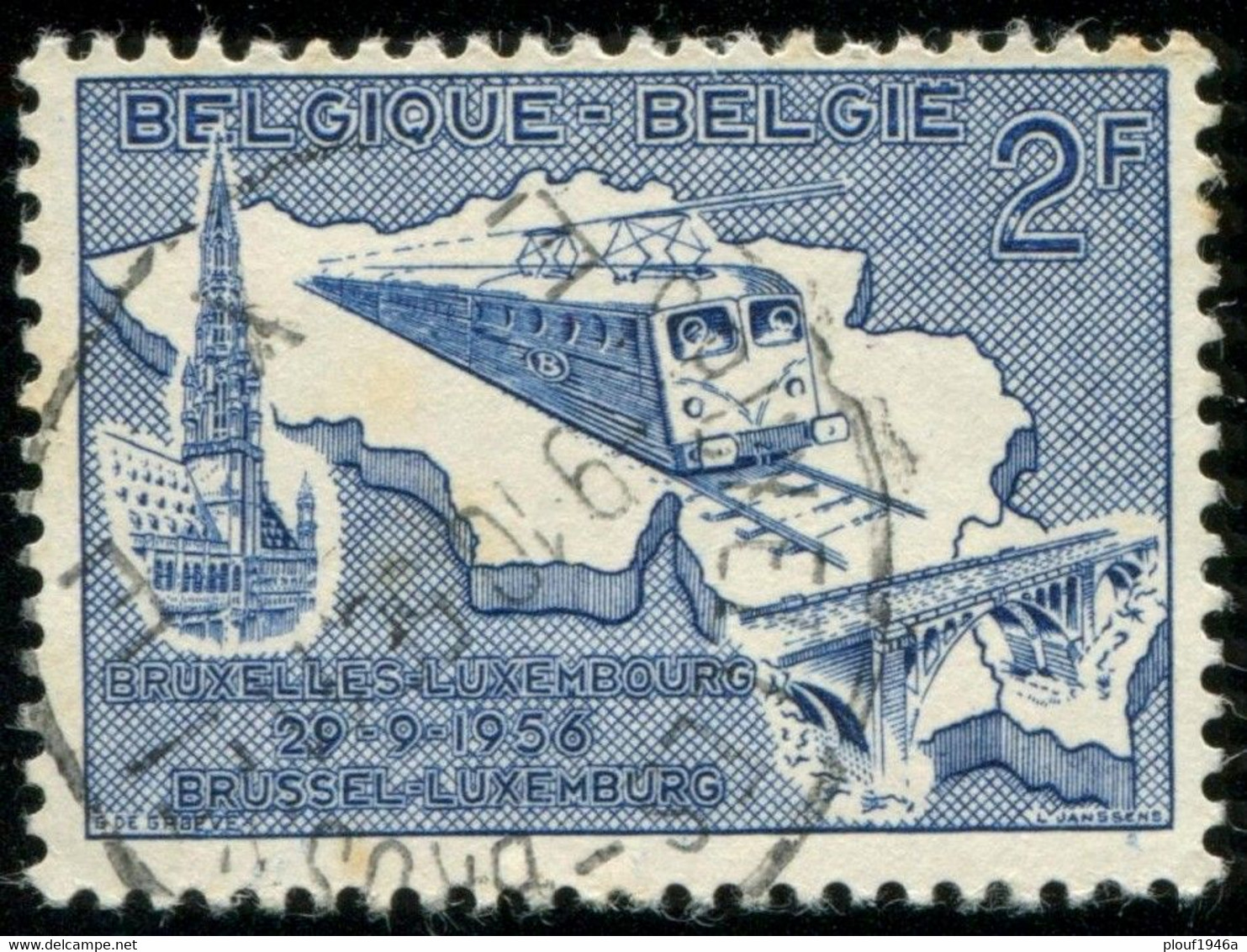 COB  996-V  5  (o) Lettres Creuses - 1931-1960