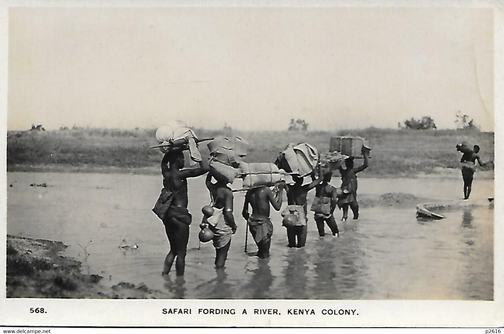 AFRIQUE -  KENYA - CARTE- PHOTO- SAFARI FORDING A RIVER KENYA COLONY - Kenya