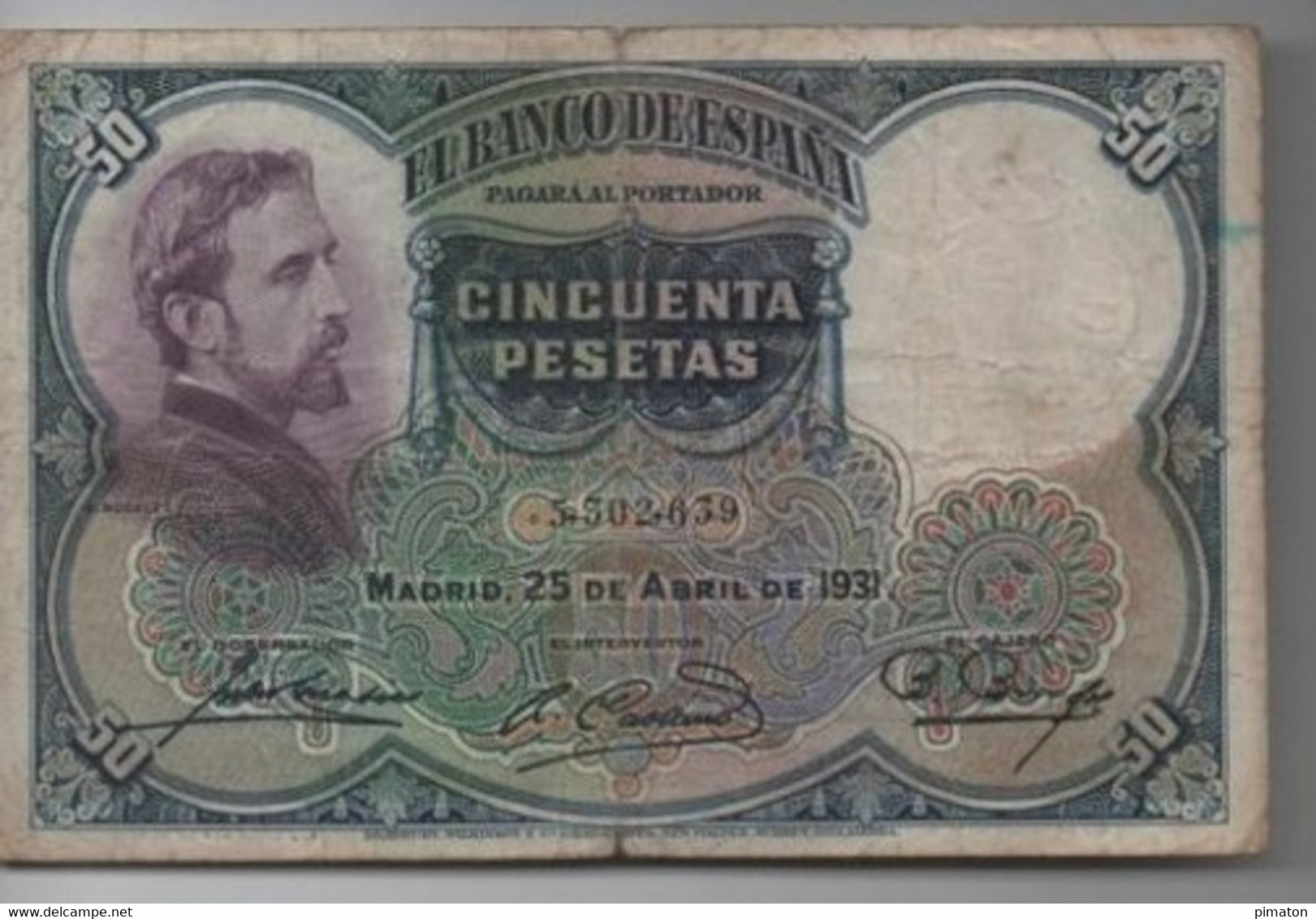 50 PESETAS ( 1931 ) - 50 Peseten