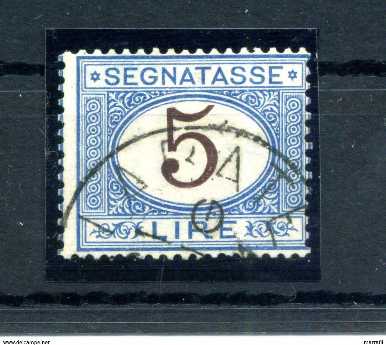 1870 REGNO SEGNATASSE N.13 5 LIRE USATO - Impuestos