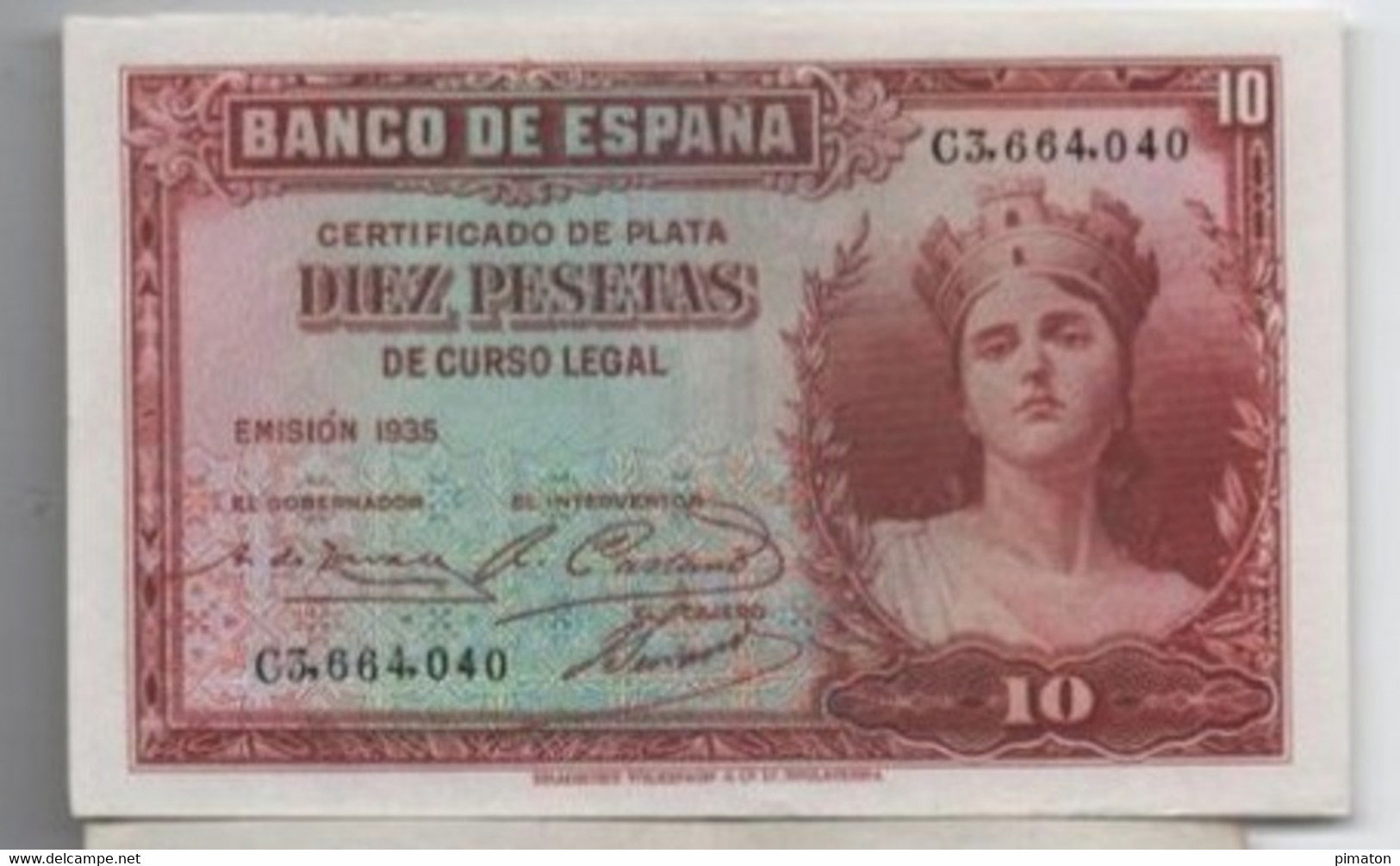 10 PESETAS ( 1935 ) - 10 Peseten