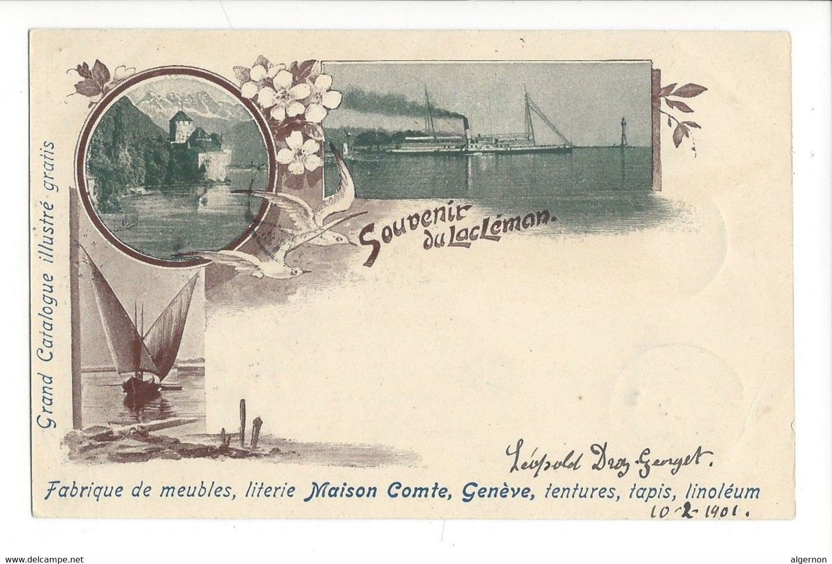 26349 - Souvenir Du Léman + Pub Fabrique De Meubles Maison Comte Genève + Cachets Eplatures Chaux De Fonds - La Chaux