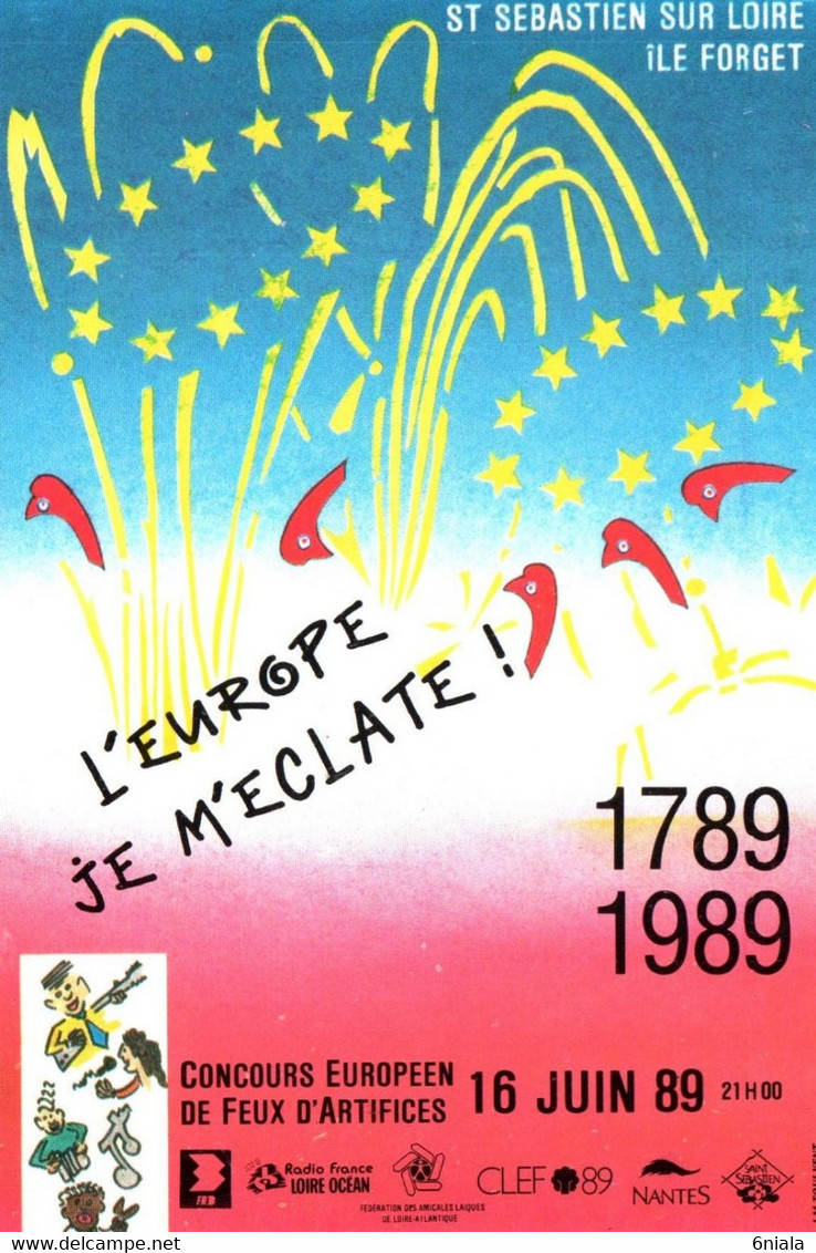 4612 Carte Postale SAINT SEBASTIEN SUR LOIRE Concours Européen Feux D'Artifice 16 Juin 1989  1789 44  Loire Atlantique - Saint-Sébastien-sur-Loire