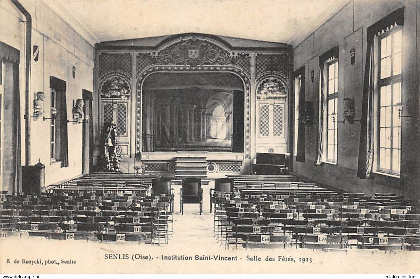 Senlis       60         Institution Saint Vincent.. Salle Des Fêtes 1913        (voir Scan) - Senlis