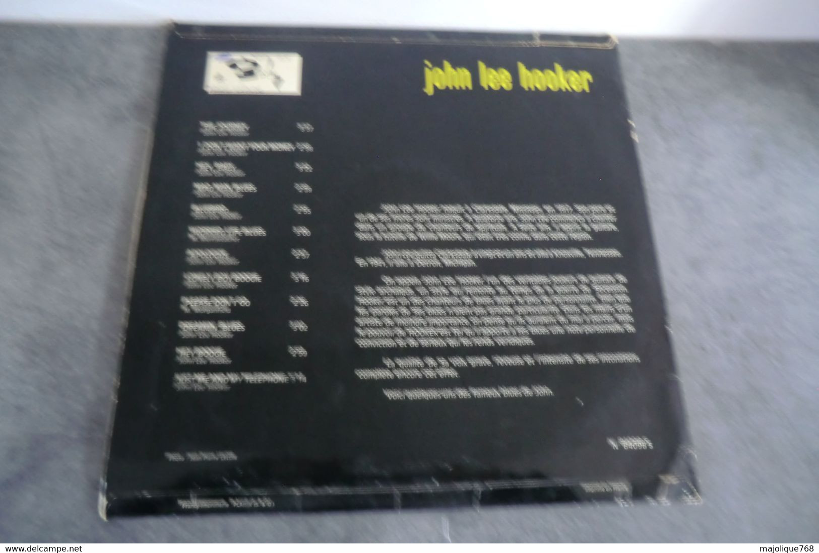 Disque De John Lee Hooker  - Les Rois Du Blues - Barclay 84 098 S -  Europe Sortie: 1963 - Blues