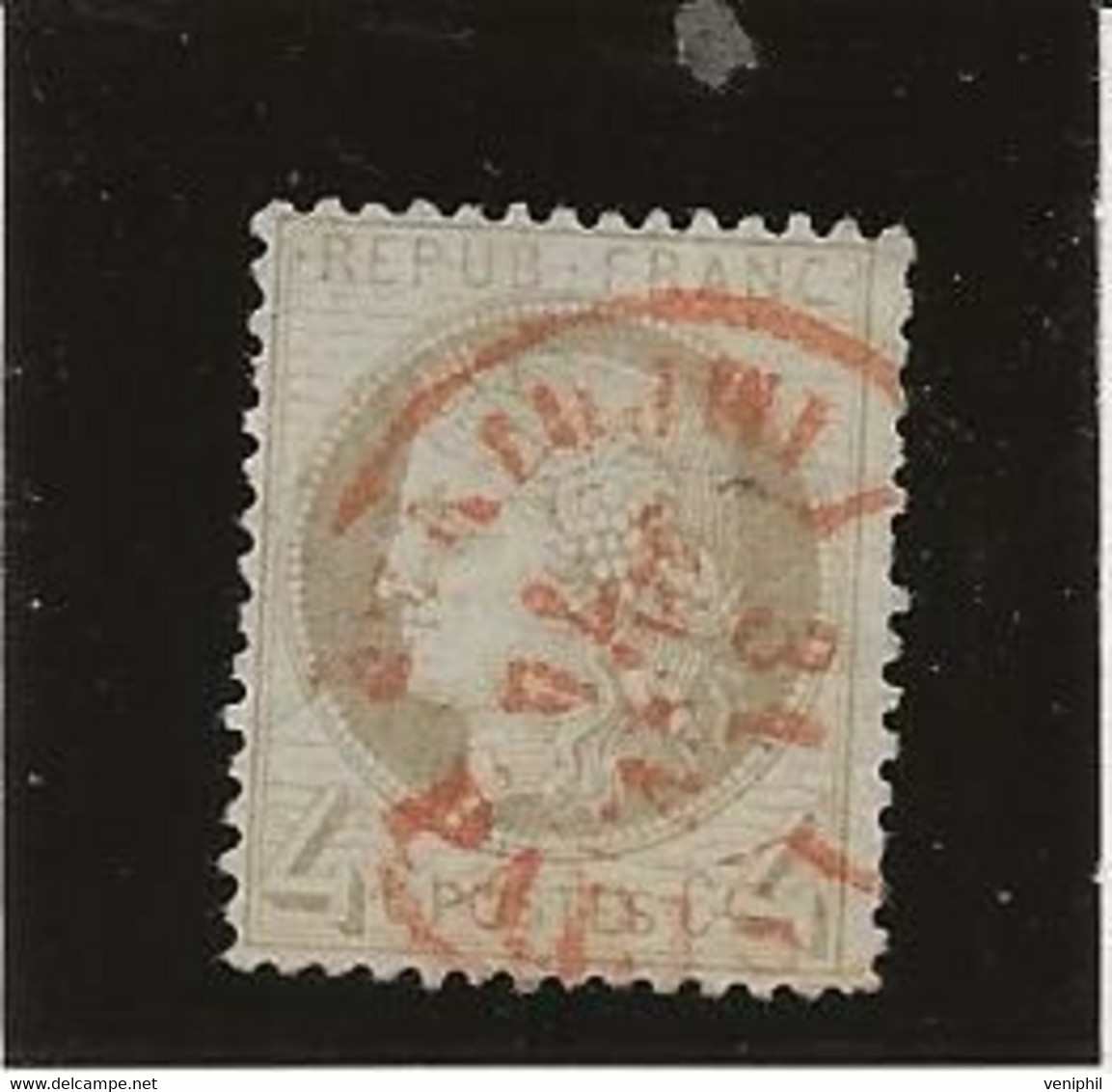 TYPE CERES  N° 52 OBLITERATION ROUGE DES IMPRIMES - ANNEE 1872 - COTE : 75 € - 1871-1875 Cérès