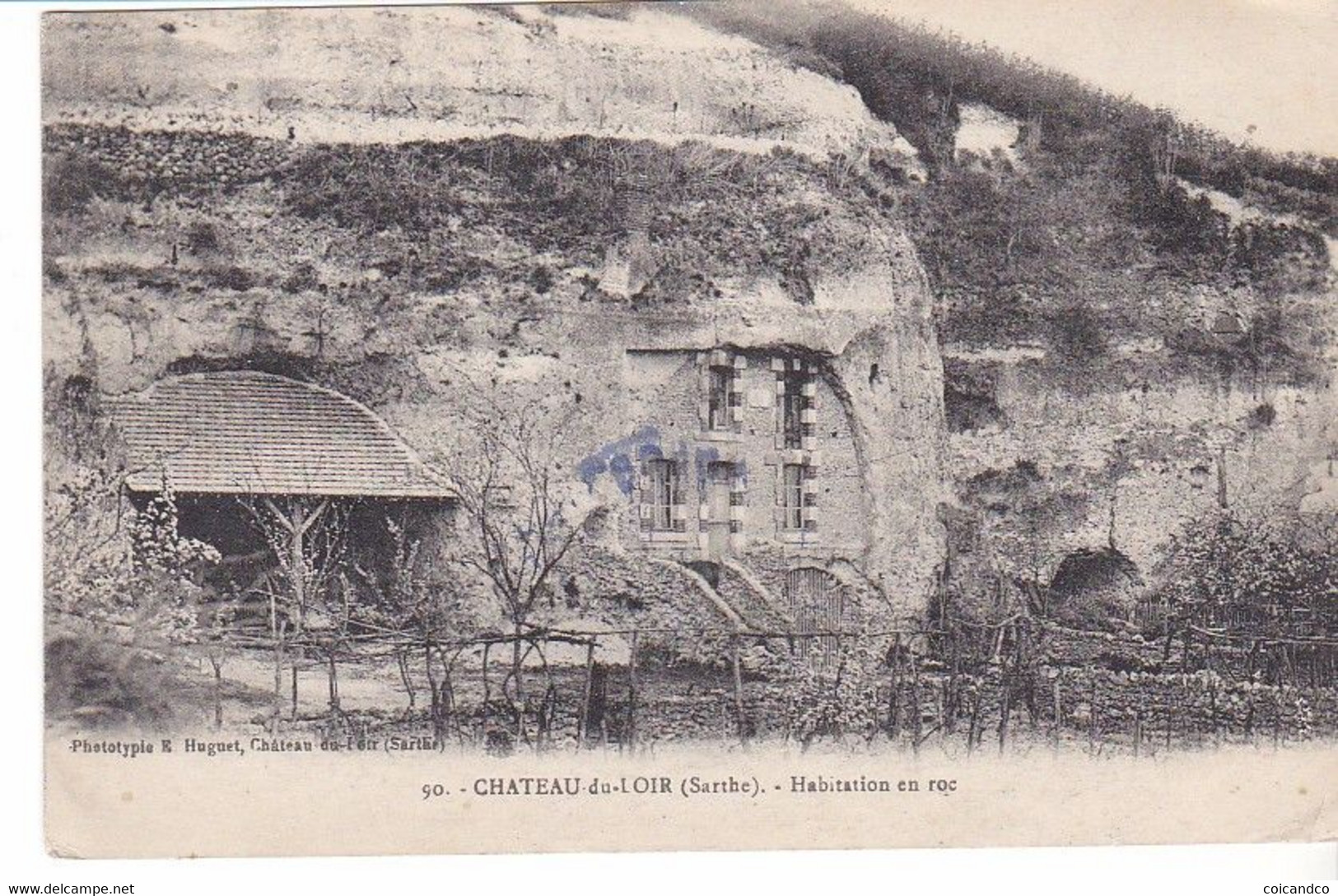 CPA Old Pc France Chateau Sur Loir Troglodyte WW1 USA 27/11/1918 Censored Officer Mail - Otros & Sin Clasificación