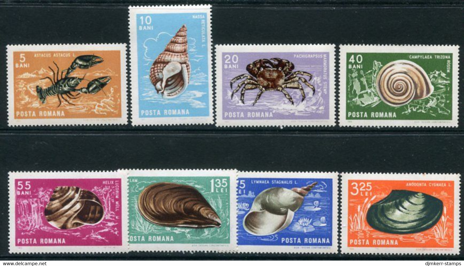 ROMANIA 1966 Molluscs And Crustaceans MNH / **.  Michel 2544-51 - Unused Stamps