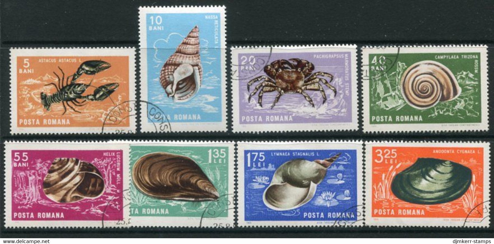 ROMANIA 1966 Molluscs And Crustaceans Used.  Michel 2544-51 - Gebraucht