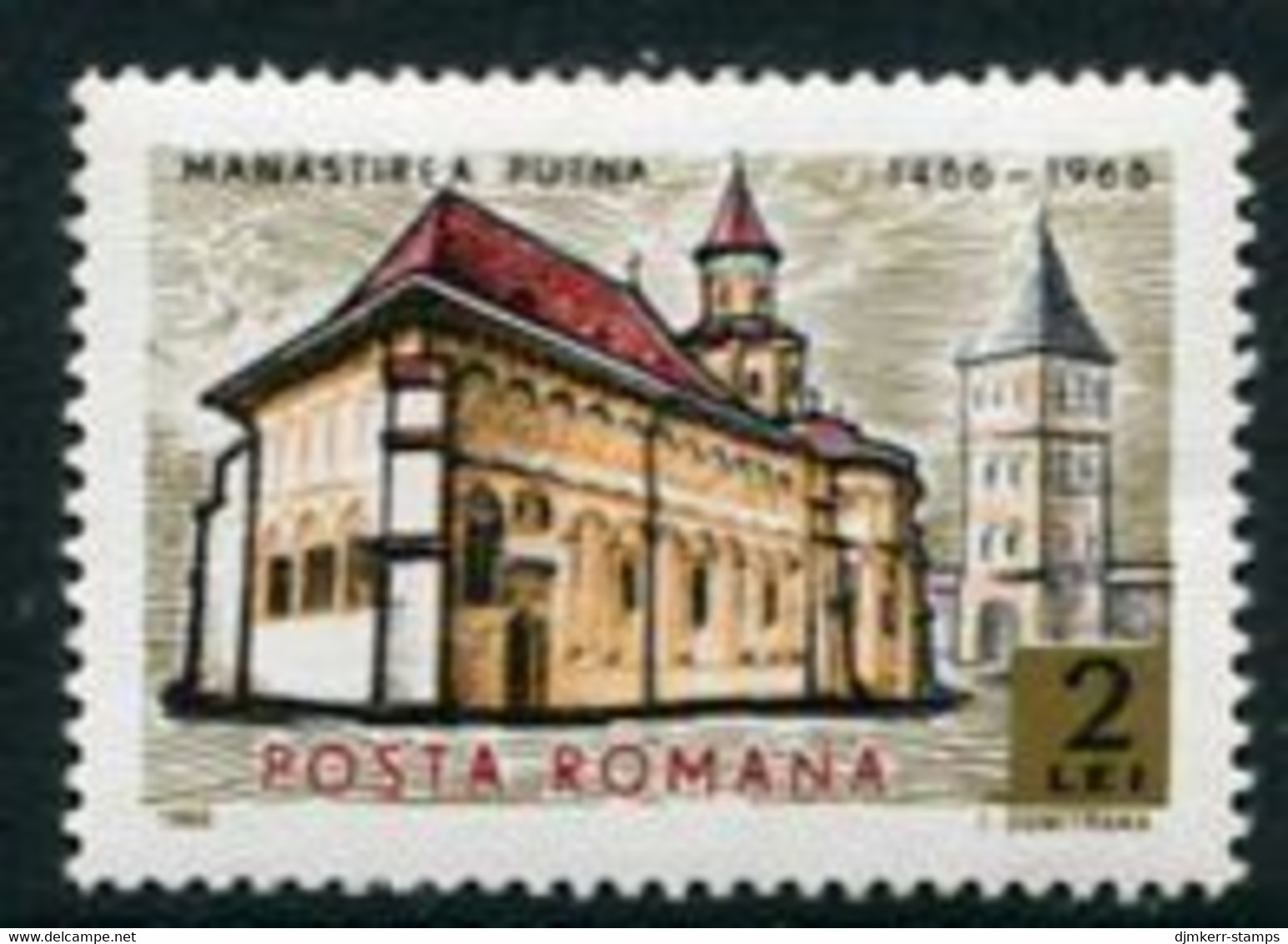 ROMANIA 1966 Putna Monastery MNH / **  Michel 2539 - Unused Stamps