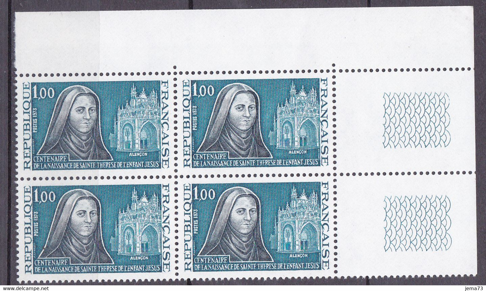 N° 1737 Centenaire De La Naissance Sainte Thérèse De L'enfant Jésus: Bloc De 4 Timbres Neuf Impeccable - Ongebruikt