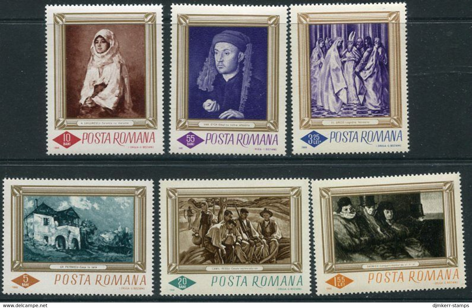 ROMANIA 1966 National Gallery Paintings MNH / **.  Michel 2519-24 - Neufs