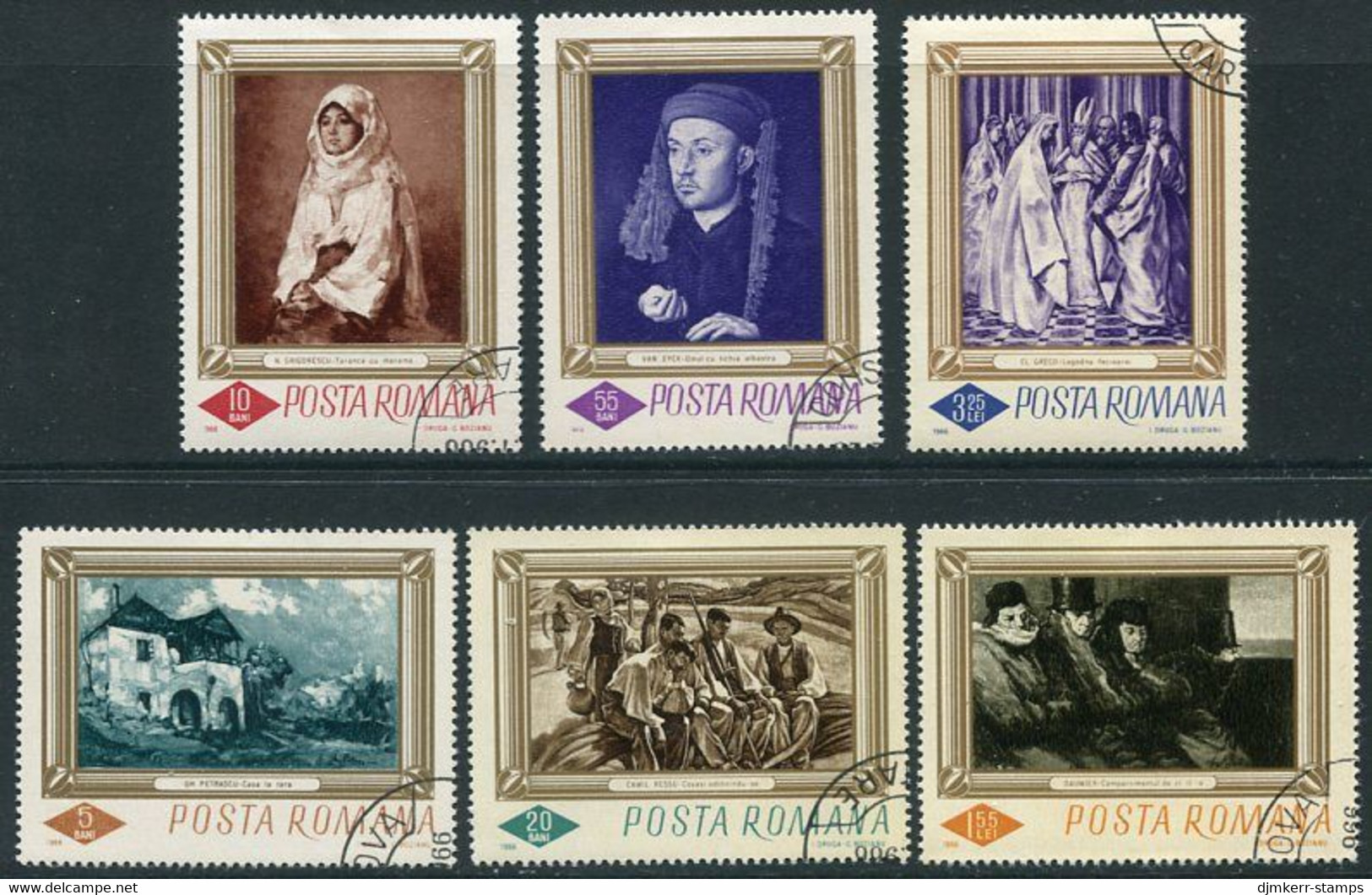 ROMANIA 1966 National Gallery Paintings Used.  Michel 2519-24 - Used Stamps