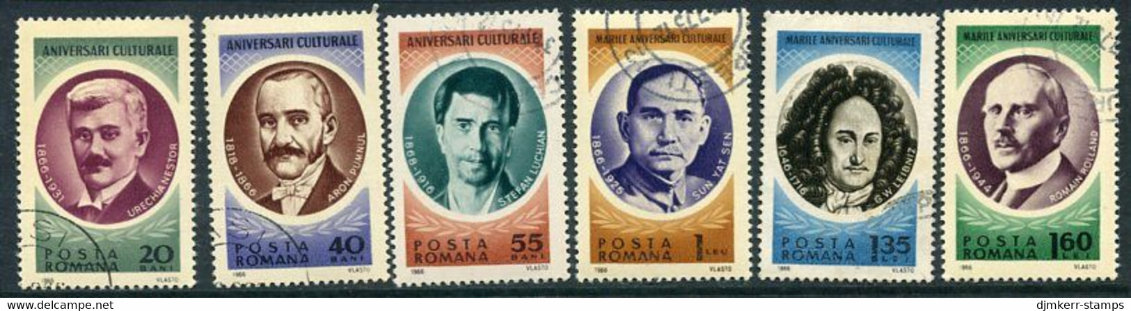 ROMANIA 1966 Personalities I Used.  Michel 2513-18 - Usati