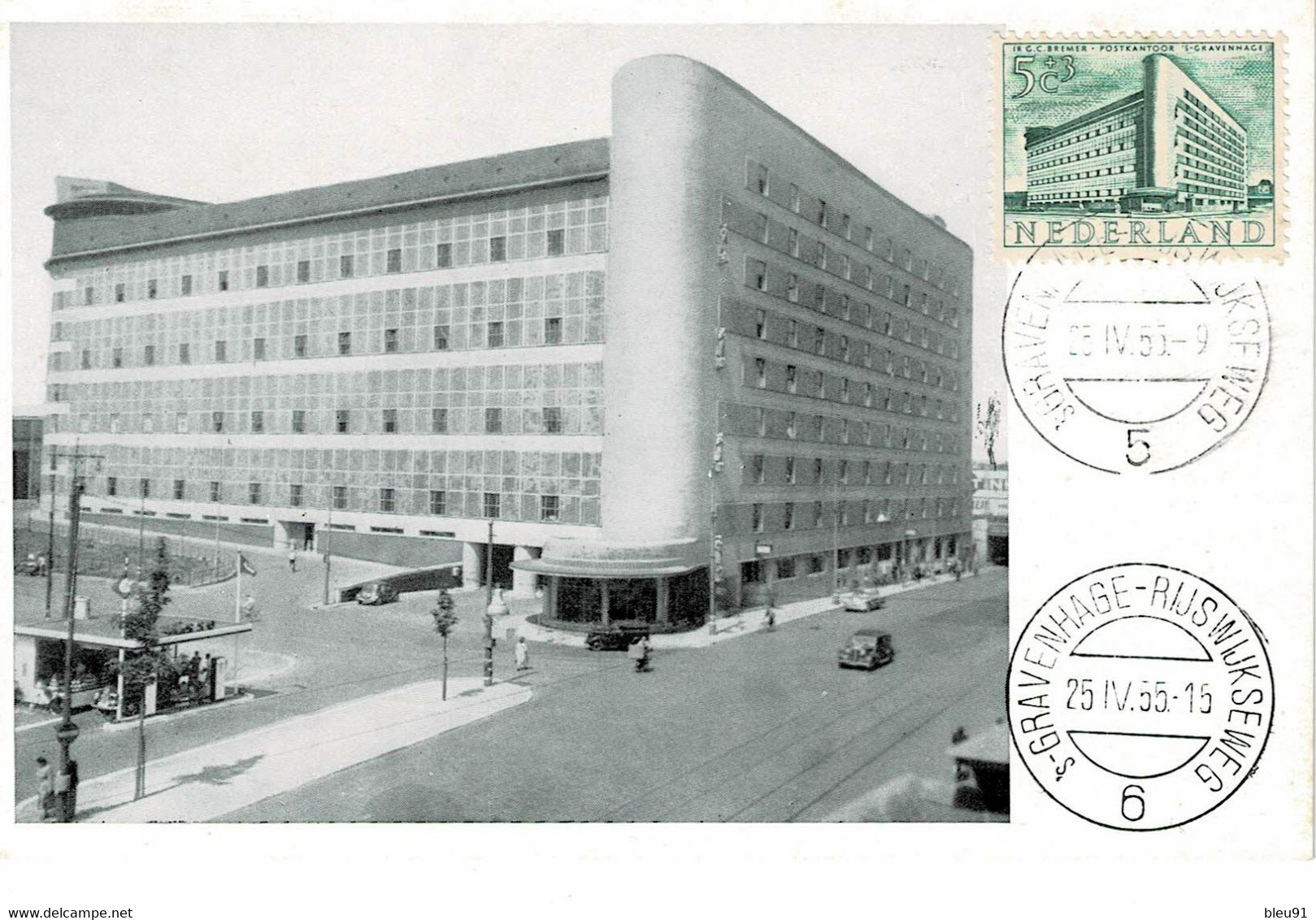 CARTE MAXIMUM PAYS BAS 1955 POSTKANTOOR RIJSWIJKSEWEG'S GRAVENHAGE - Cartes-Maximum (CM)