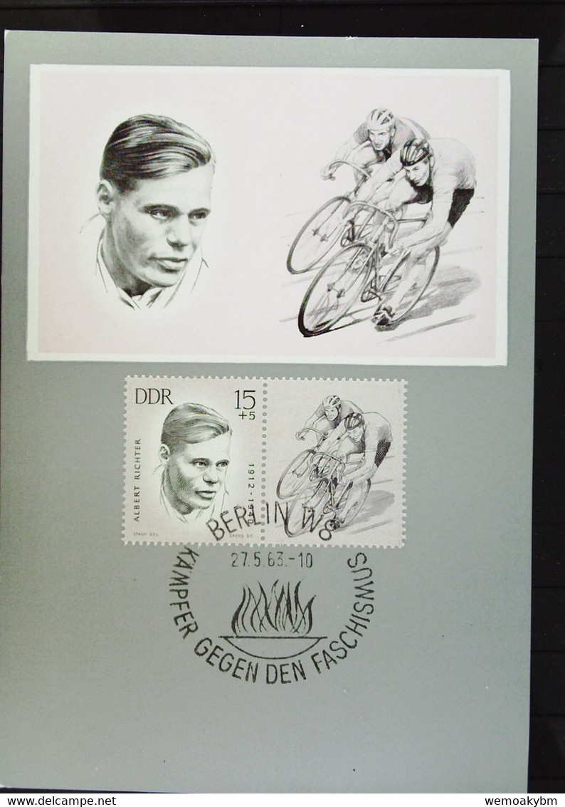 DDR: 5 FDC-Ersttagsblätter Vom 27.5.63 So-St. BERLIN W 8 KÄMPFER GEGEN DEN FASCHISMUS Knr: 958-962 Mit ZwFelder - 1. Tag - FDC (Ersttagblätter)