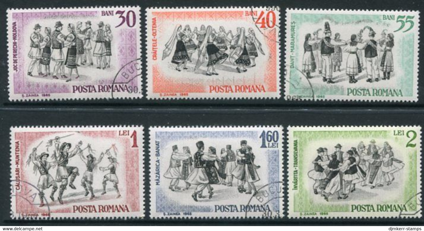 ROMANIA 1966 Traditional Folk  Dances Used.  Michel 2487-92 - Used Stamps