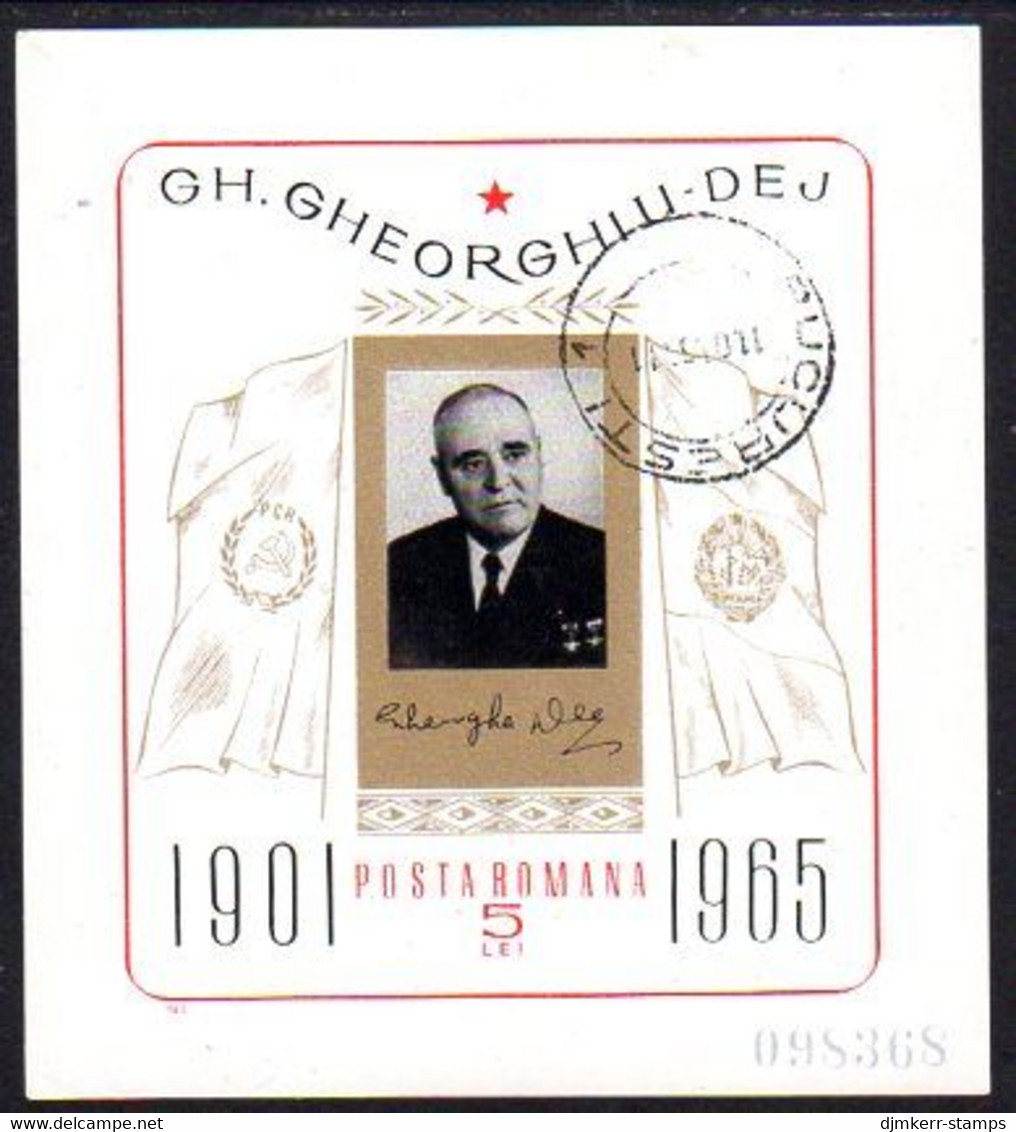 ROMANIA 1966 Gheorghiu-Deij Block Used.  Michel Block 61 - Oblitérés