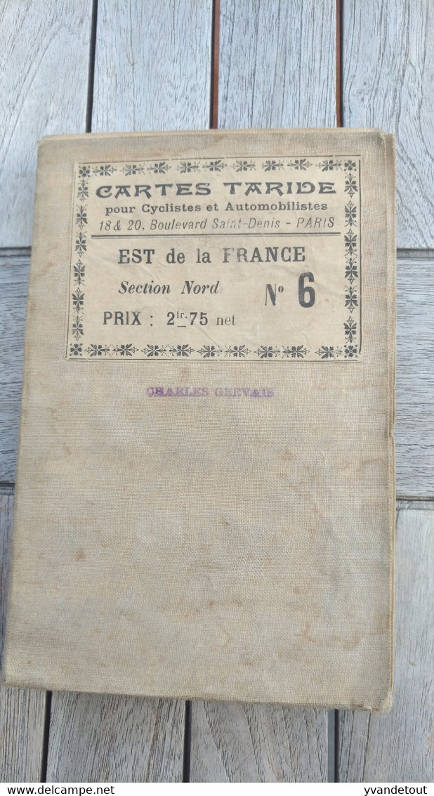 Carte Taride Sur Toile. Toilée. France. Est De La France N°6 - Wegenkaarten