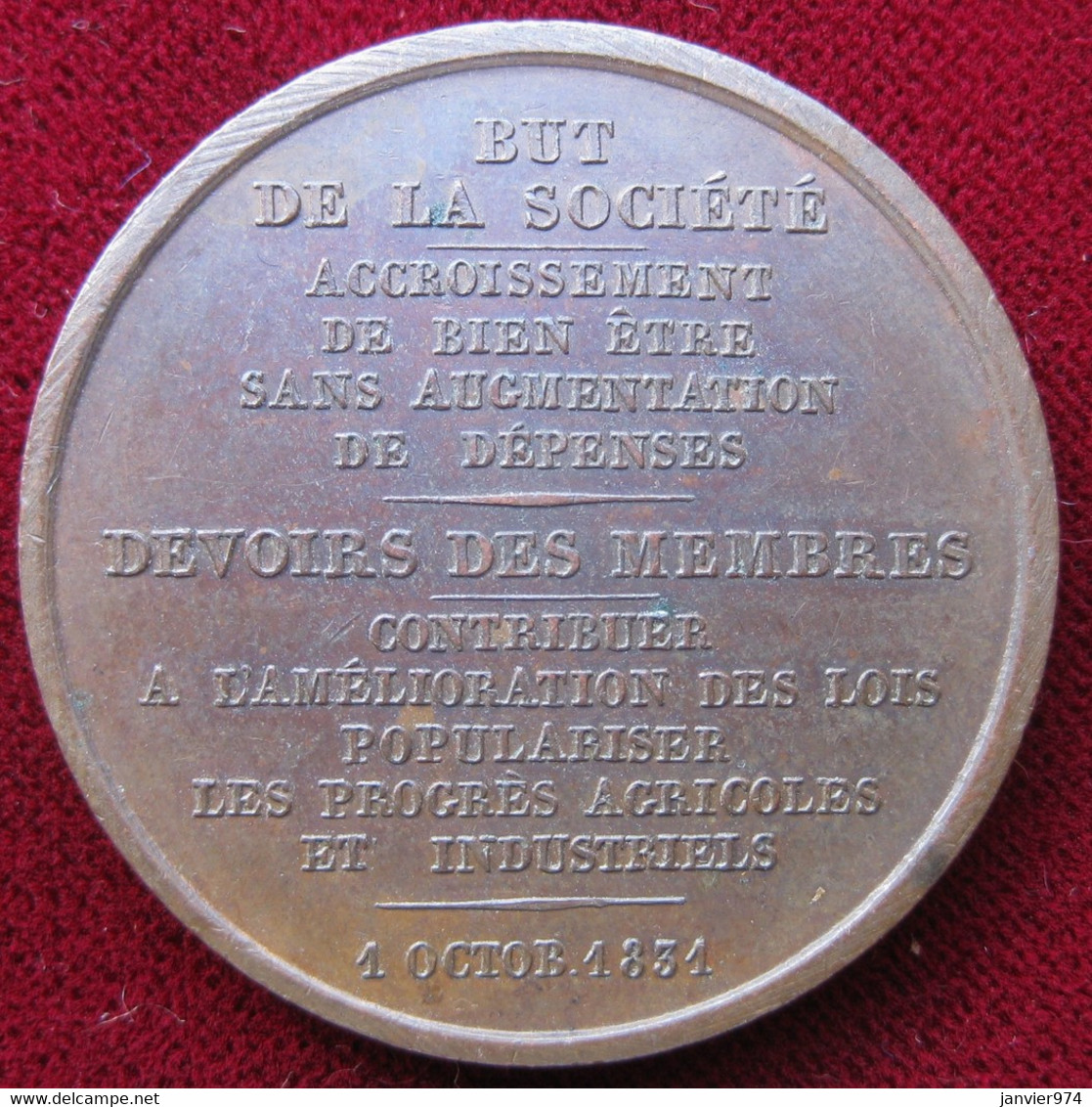 Médaille D'Encouragement 1831 , Connaissances Utiles  Société Pour L'Emancipation Intellectuelle - Professionals / Firms