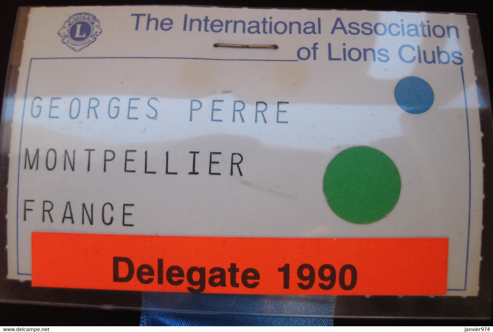 Lions Clubs International à St. Louis, Missouri 1990, Délégué G. Perre, Montpellier France - Altri & Non Classificati