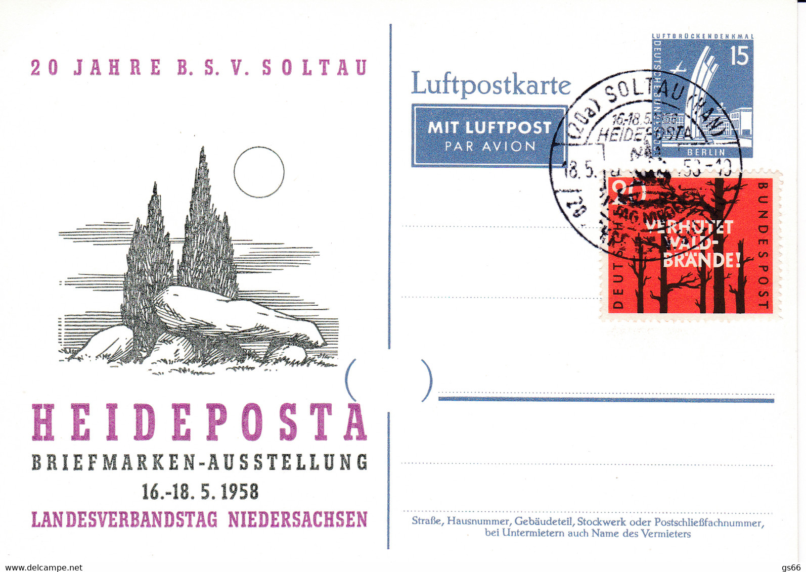 Berlin, PP 019 D2/007,  Heideposta, Soltau, - Privatpostkarten - Gebraucht