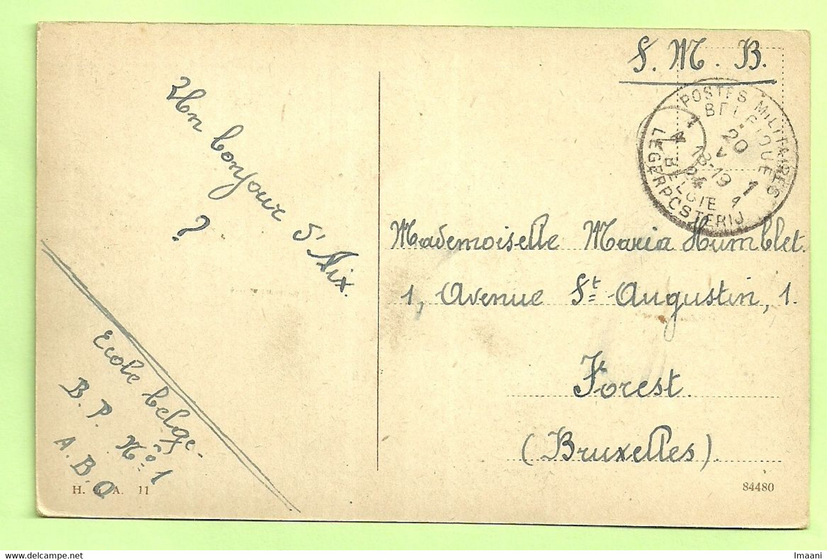 Kaart (AACHEN ) Met Stempel POSTES MILITAIRES BELGIQUE 1A Op 20/5/24 (K2902) - Marques D'armées