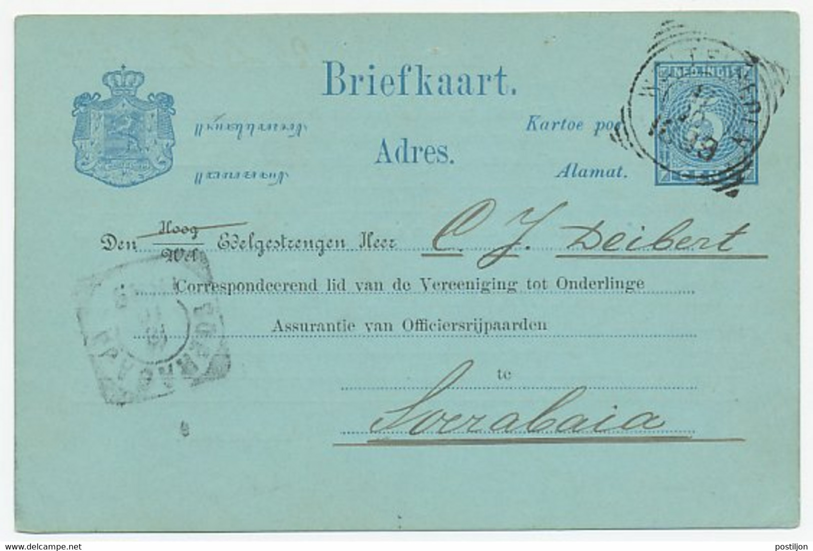 Briefkaart G. 10 Particulier Bedrukt Weltevreden 1899 - Indes Néerlandaises