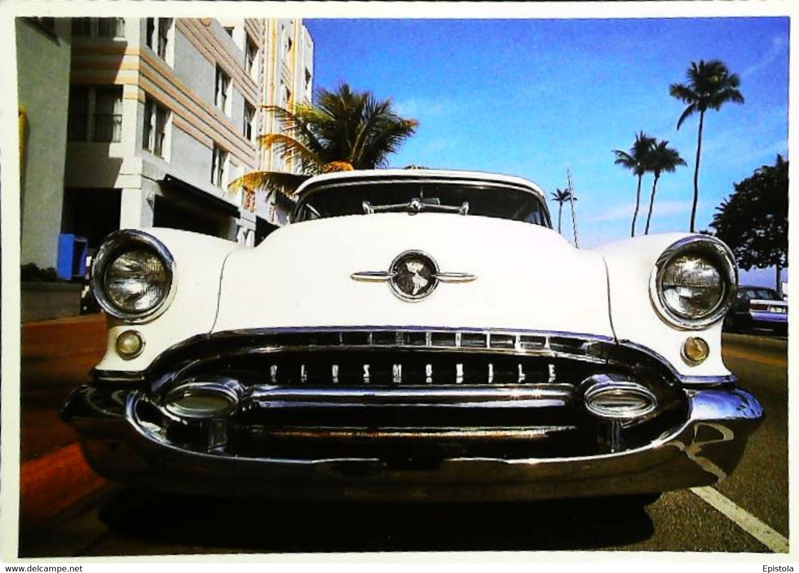 ► White  OLDSMOBILE  Miami  -    (Litho.   France) Roadside - American Roadside