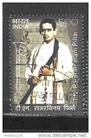 INDIA, 2010, FIRST DAY CANCELLED, Musicians, Instruments, Famous People, Rajarathinam Pillai,  1 V - Gebruikt