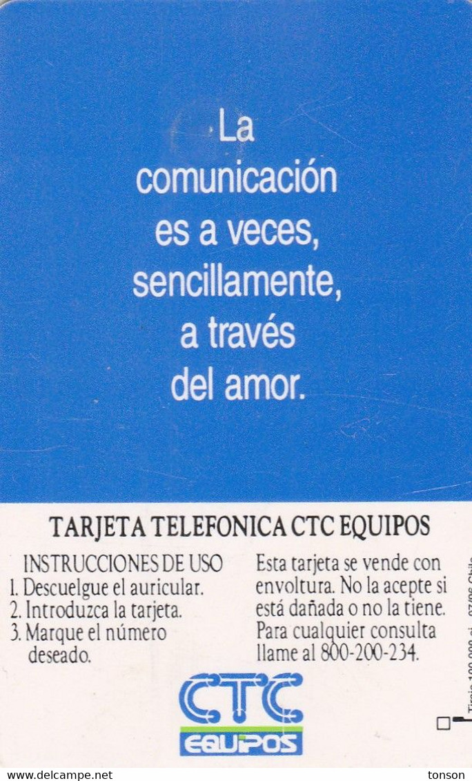 Chile, CL-CTC-0020A, $2.000,  Pareja Joven - Couple (2nd Issue) 07/96, 2 Scans.   GEM2 (Black/Grey) - Chili