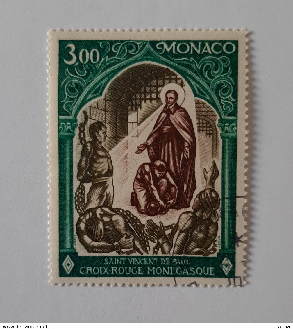N° 866       Croix-Rouge Monégasque  -  Saint Vincent De Paul - Oblitérés