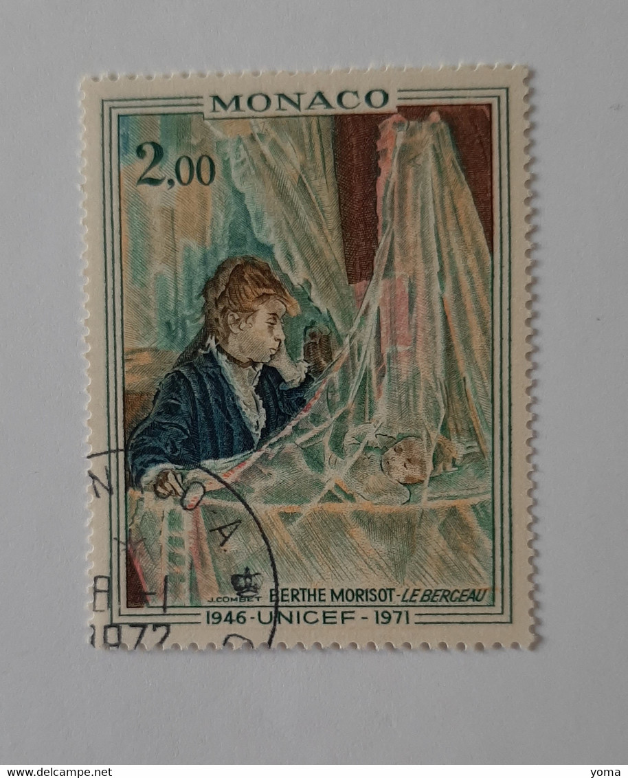 N° 877       25 Ans De L' UNESCO  -  Le Berceau  -  Morisot - Oblitérés