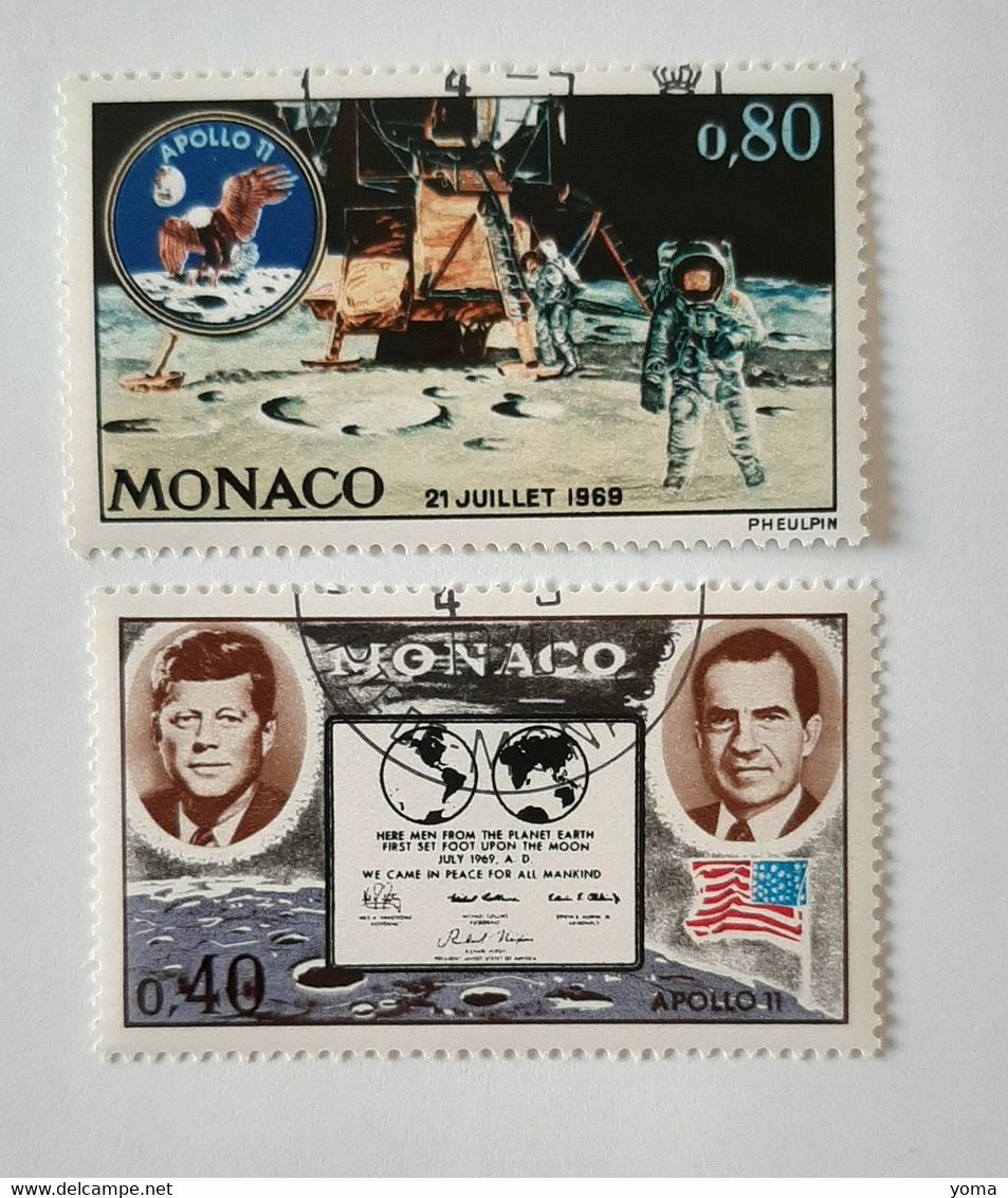 N° 829 Et 830       Apollo XI  - Kennedy  -  Nixon  -  La Lune - Oblitérés