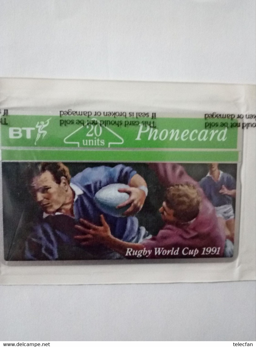 GB UK BT RUGBY WORLD CUP 1991 20U MINT IN BLISTER NSB - BT Emissioni Commemorative