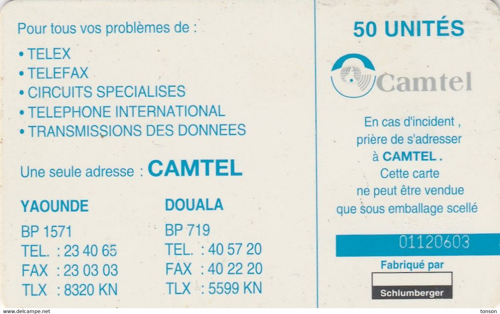 Cameroon,  CAM-39, Foumban (Camtel Logo - OLD Schlumberger Logo),  2 Scans. - Kamerun