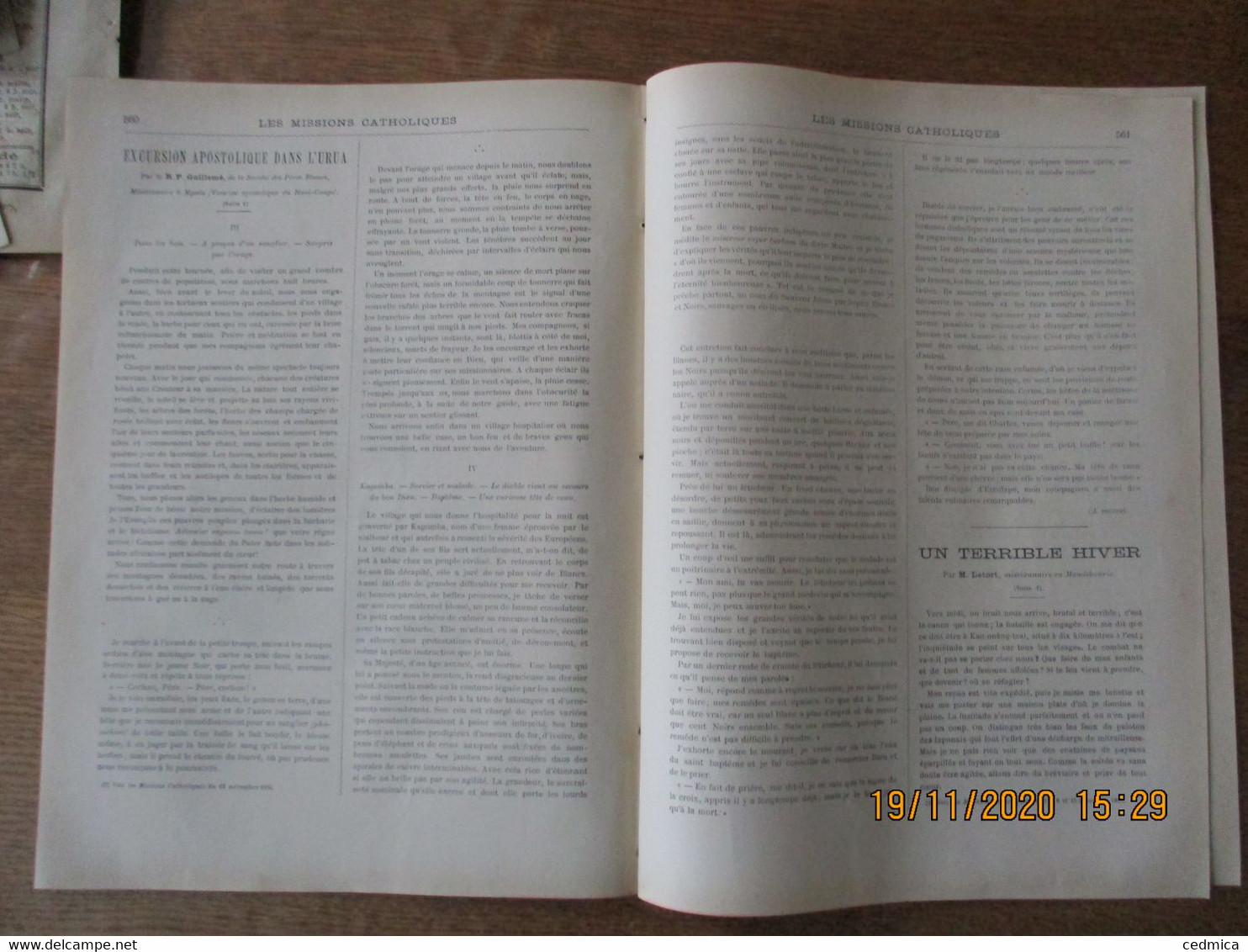 LES MISSIONS CATHOLIQUES DU 22 NOVEMBRE 1895 MESOPOTAMIE,BAGDAD,NORVEGE,URUA,UN TERRIBLE HIVER EN MANDCHOURIE - Riviste - Ante 1900