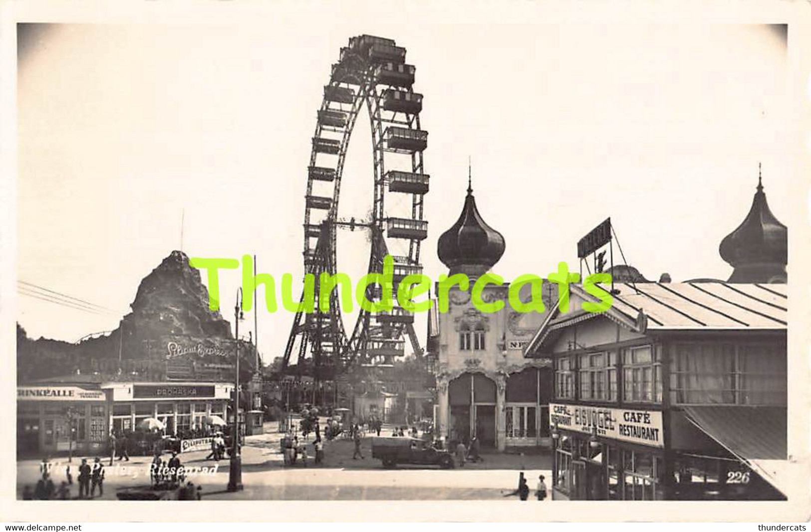 CPA CARTE DE PHOTO WIEN PRATER RIESENRAD EISVOGEL CAFE RESTAURANT - Prater