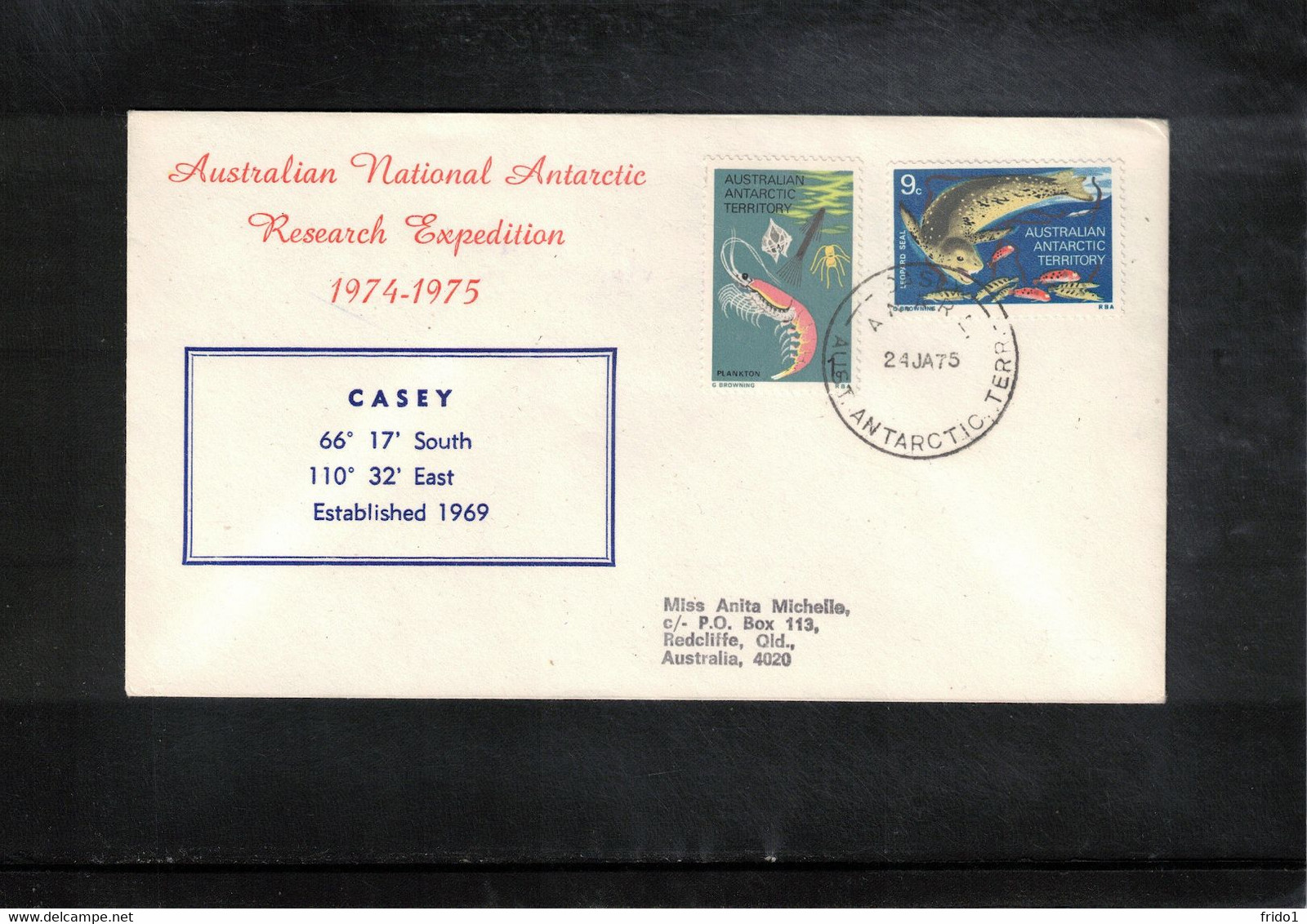 Australian Antarctic Territory 1975 Base Casey Australian National Antarctic Research Expedition Interesting Letter - Andere & Zonder Classificatie