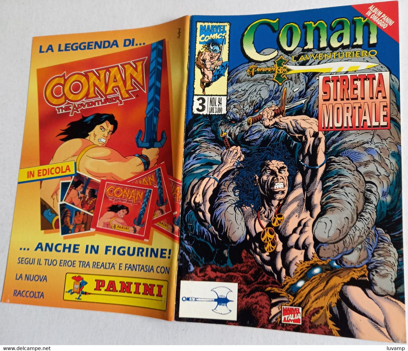 CONAN IL GUERRIERO - N 3   -MARVEL COMICS  NOVEMBRE 1994 ( CART 74) - Super Héros