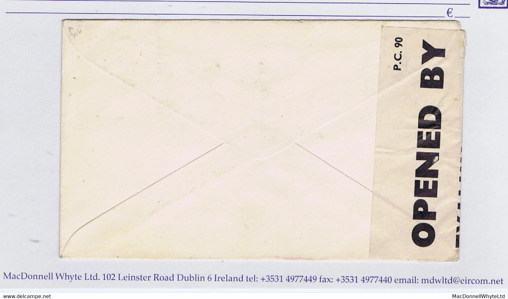 Ireland Airmail Censor Acceleration 1941 Liverpool To Belfast Wartime Civilian First Flight, Cover St Albans Paid 3d Air - Posta Aerea