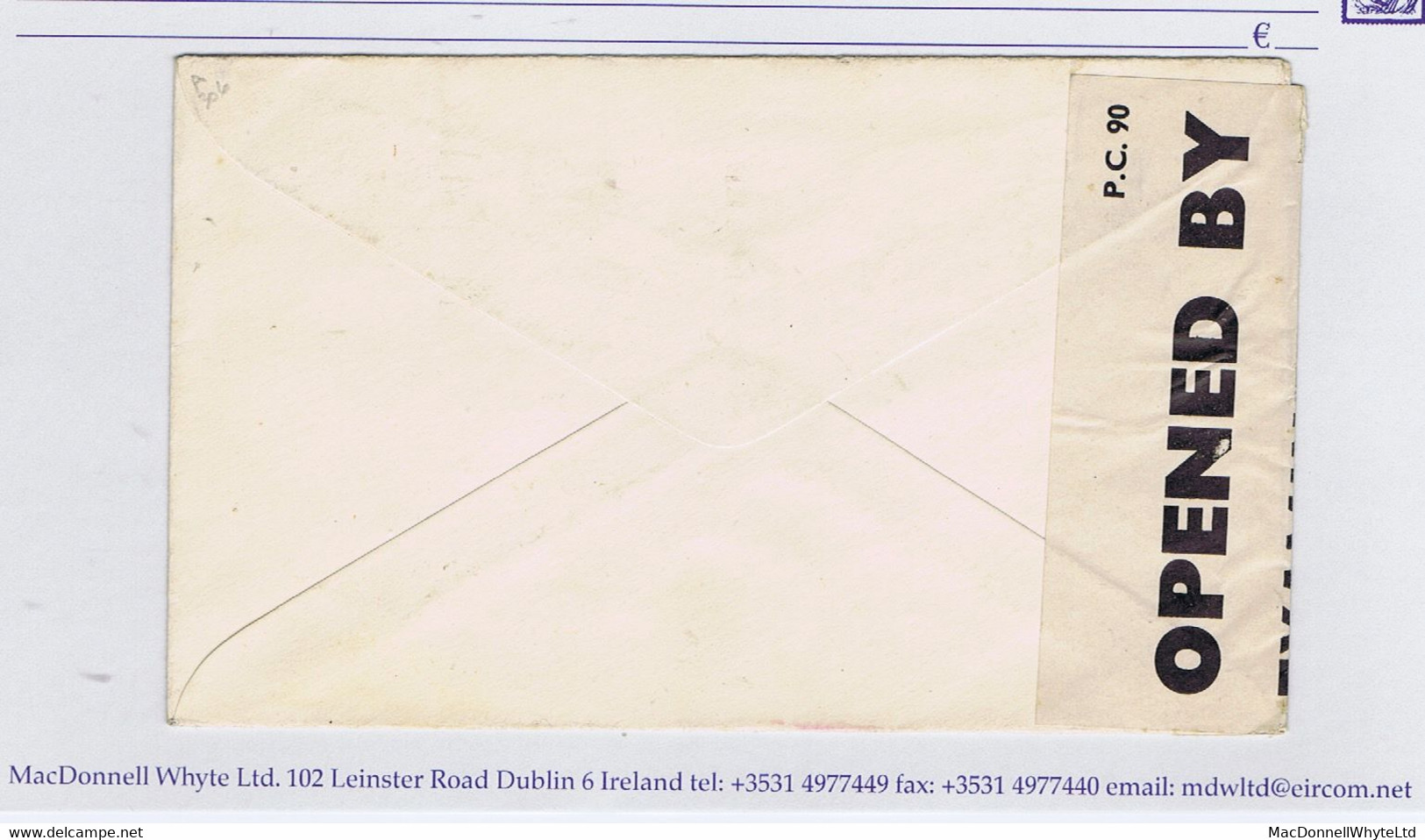 Ireland Airmail Censor Acceleration 1941 Liverpool To Belfast Wartime Civilian First Flight, Cover St Albans Paid 3d Air - Poste Aérienne