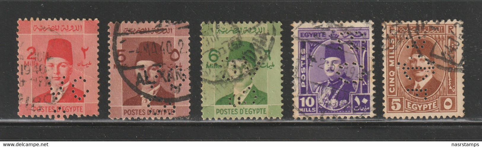 Egypt - 1927-44 - RARE - Perfin. - ( King Farouk - King Fouad ) - Gebraucht