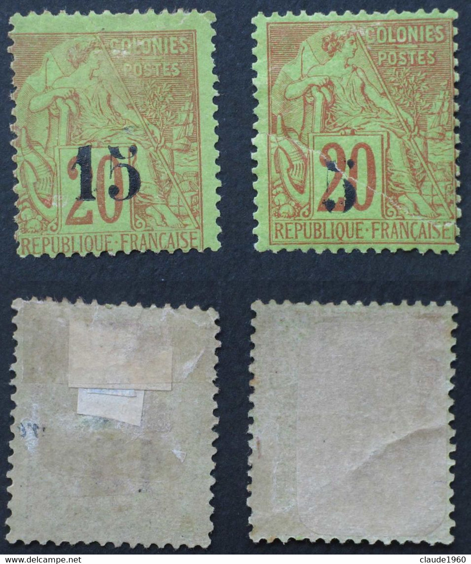 Sénégal 1887 Yver 1 Type II Et 5 Type VII - Nuevos