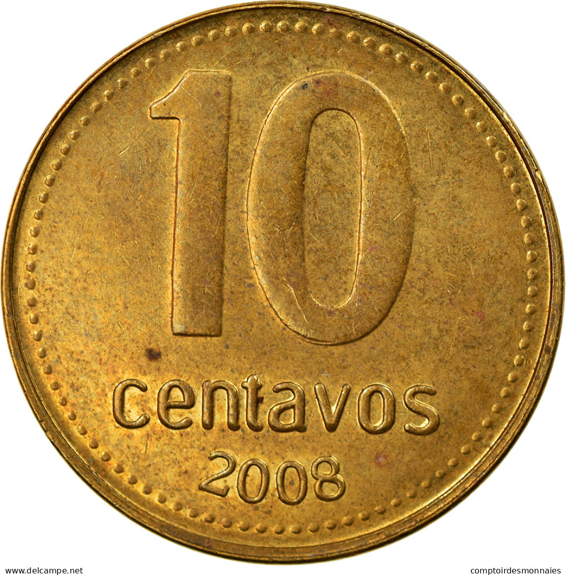 Monnaie, Argentine, 10 Centavos, 2008, TTB, Brass Plated Steel, KM:107a - Argentina