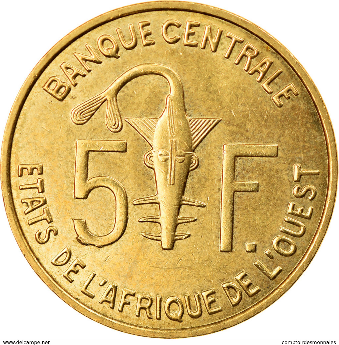 Monnaie, West African States, 5 Francs, 2010, SUP, Aluminum-Nickel-Bronze, KM:2a - Côte-d'Ivoire