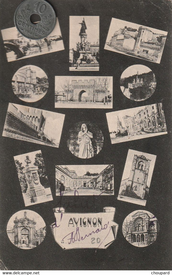 Lot De 5  CPA En Noir Et Blanc ,multi Vues Illustrées  Avec Mini CPA , GRANVILLLE   AVIGNON    , Voir Description - 5 - 99 Postkaarten