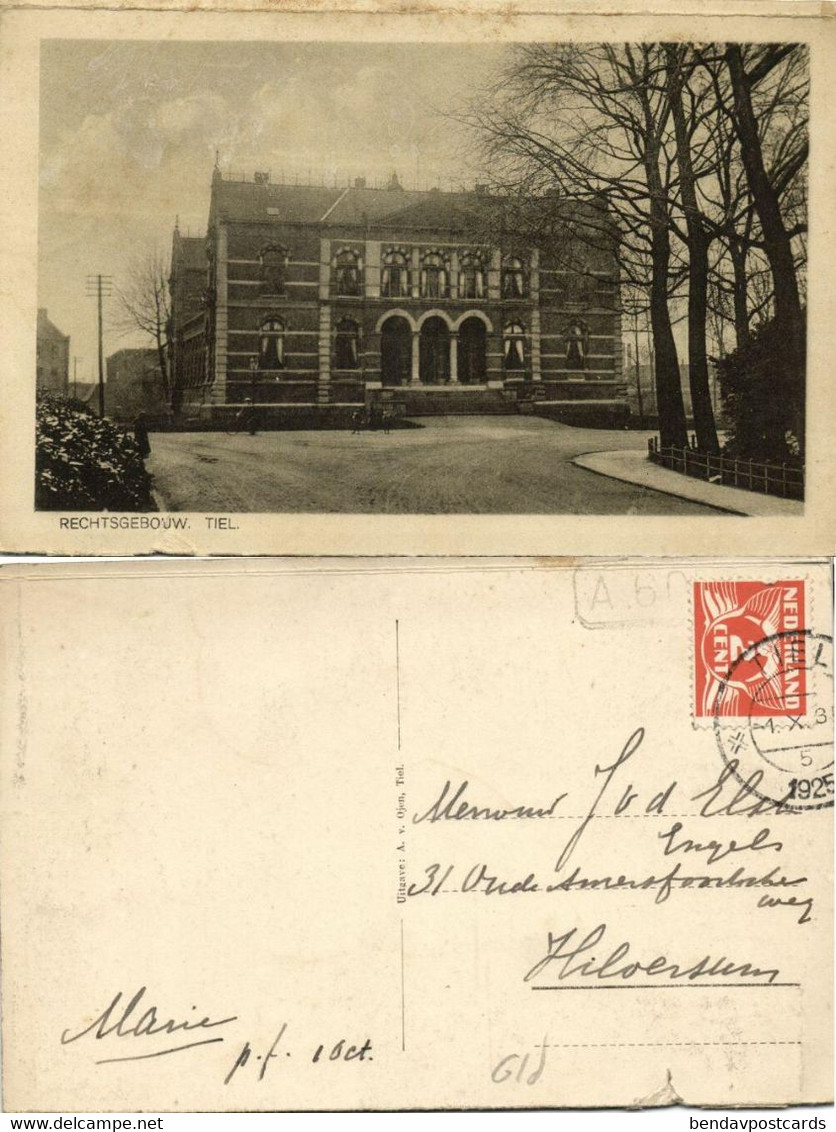 Nederland, TIEL, Rechtsgebouw (1925) Ansichtkaart - Tiel