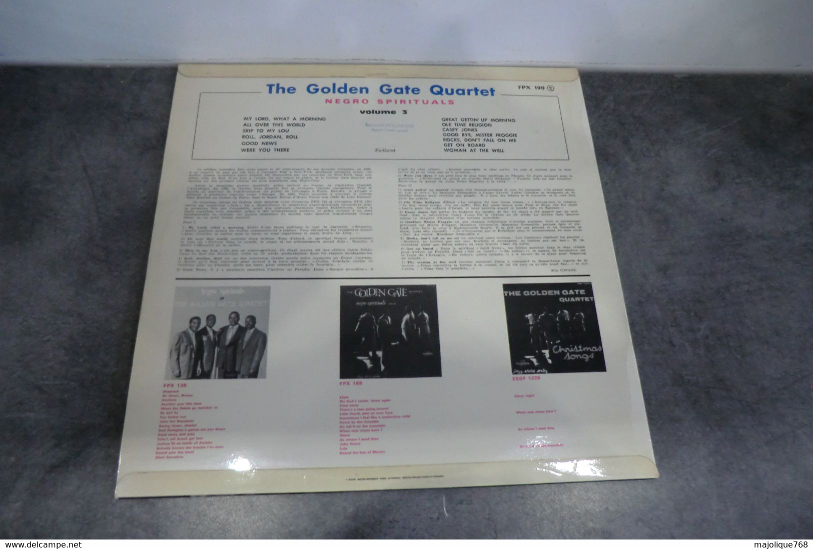 Disque De The Golden Gate Quartet - Négro Spirituals N°3 - Columbia FPX 190 S - France 1960 - Chants Gospels Et Religieux