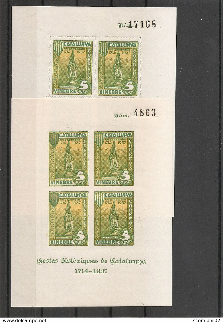 Espagne ( 2 BF XXX -MNH- - 1 Percé En Ligne Et 1 Non Dentelé De 1937 à Voir) - Sonstige & Ohne Zuordnung